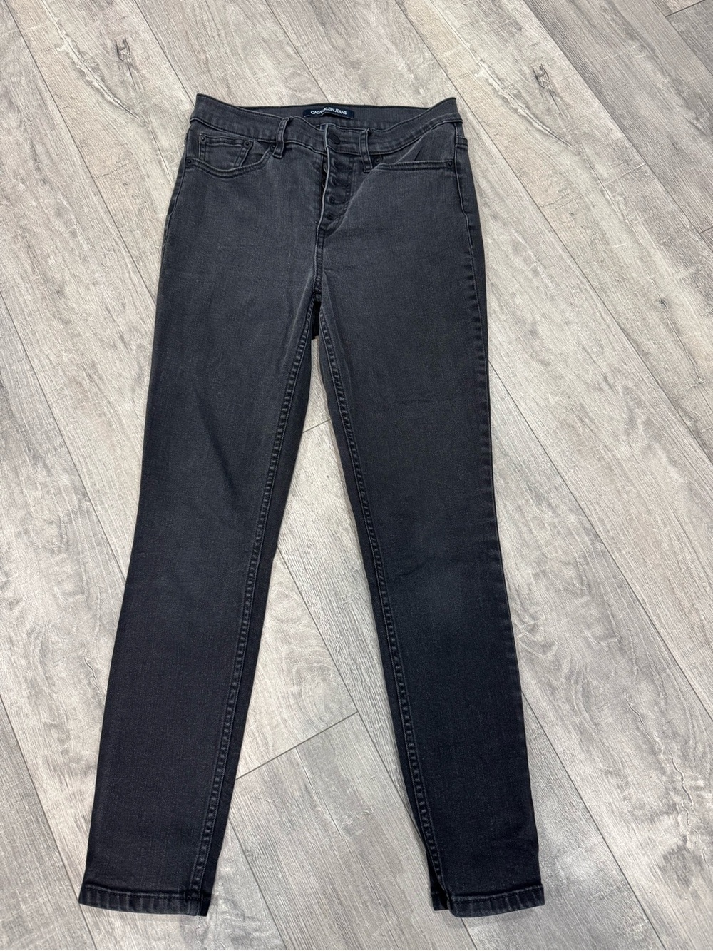 Calvin Klein Jeans Black Skinny High-Rise Button-Fly